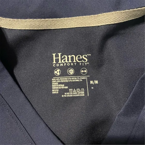 Hanes Premium Scrubs Women's V-Neck Scrub Top Navy Blue 3 Pocket Size M NWT - Image 3