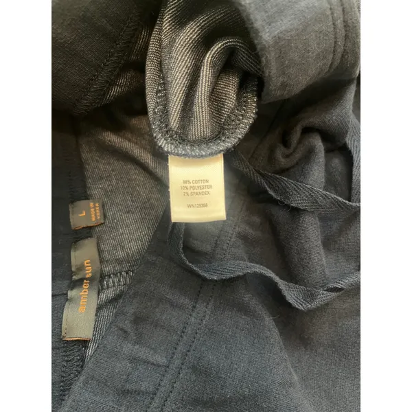 Amber Sun Cargo‎ Capri Pants Womens L Navy Blue Cropped Wide Leg Loungewear - Image 4