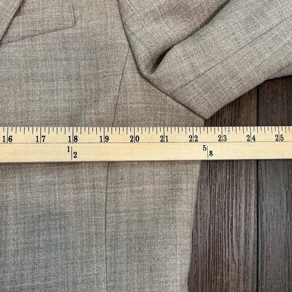 Pendleton Cityscape Wool Blazer Beige Tan Open Front Made in USA Size 14 NEW - Image 7