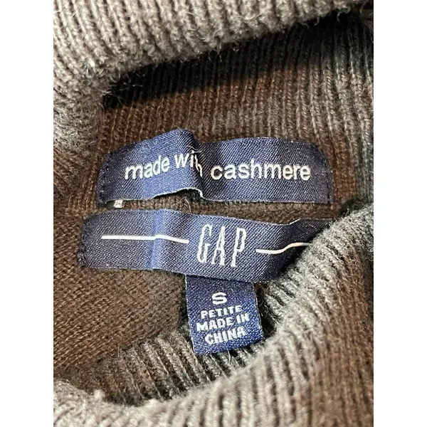 Gap Brown Pullover Soft Turtleneck Sweater Bishop Sleeve Cashmere Blend S - Image 6