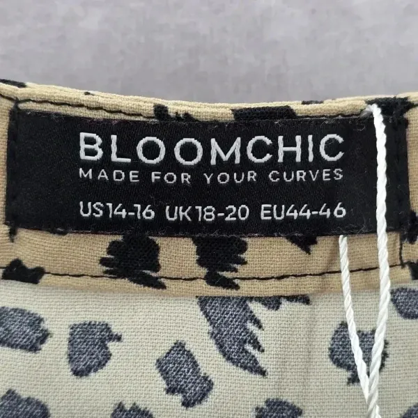 Bloomchic Animal‎ Print Flutter Office Short Sleeve Flowy Flare Midi Dress XL - Image 5