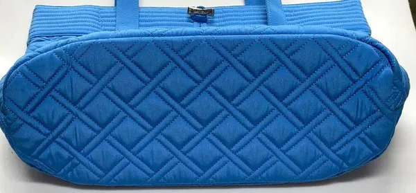 Vera Bradley Quilted Fabric Blue Large Tote - Image 3