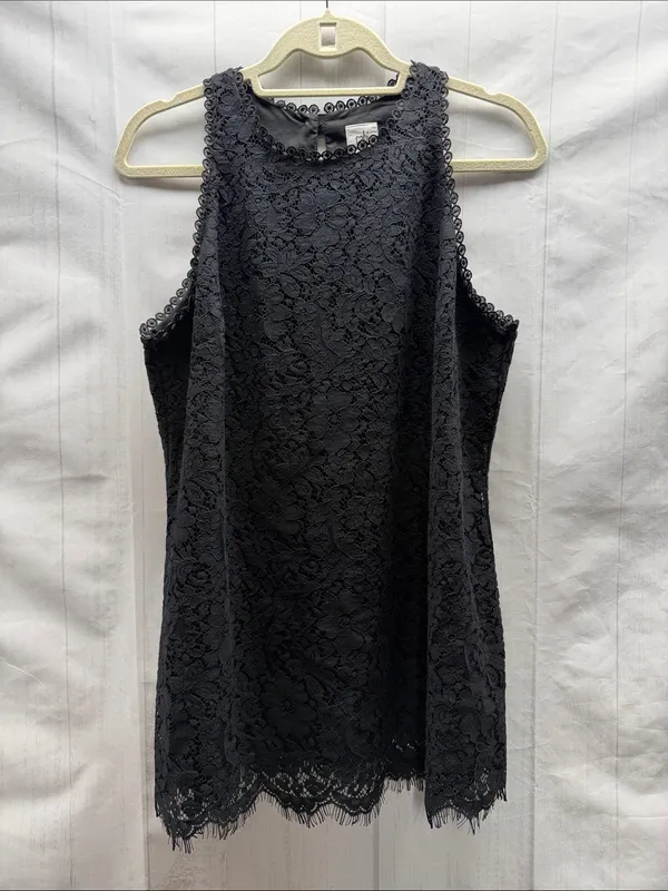 Cabi Display Black Floral Lace Sleeveless Tank Top Style 3605 Medium - Image 4