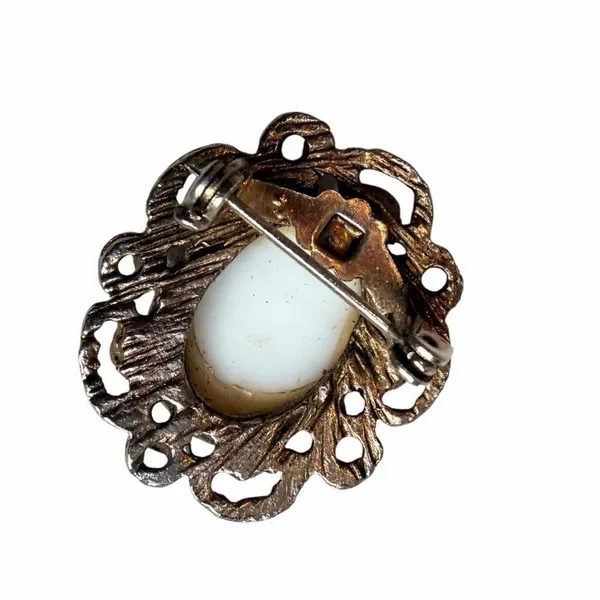 Vintage Portrait Brooch Victorian Lady Cameo - Image 7