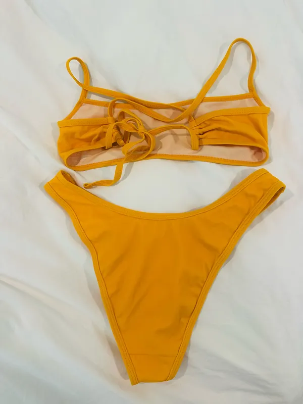 PacSun LA Hearts Bikini Set Yellow - Image 2