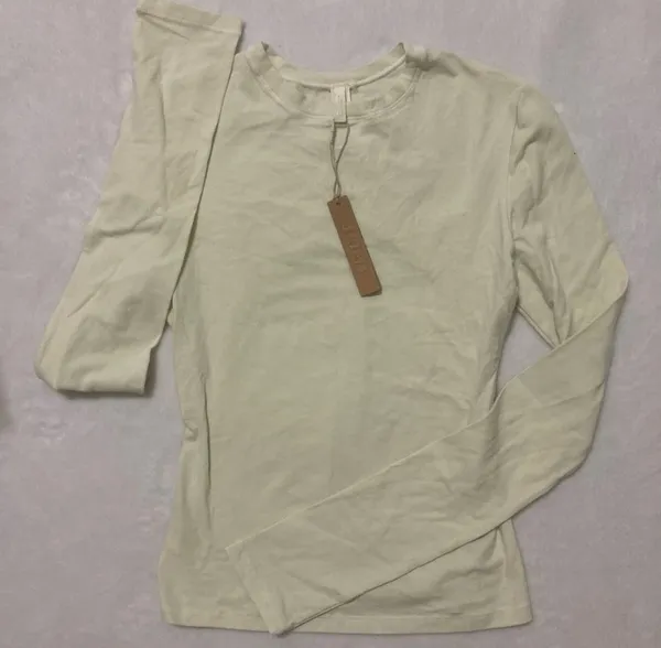 SKIMS Long Sleeve Cotton Jersey T-Shirt XS - Image 2