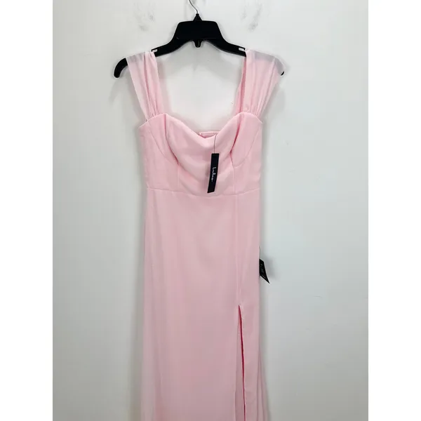 Lulus Magical Magnetism Light Pink Off The Shoulder Maxi Dress Formal Small NWT - Image 6