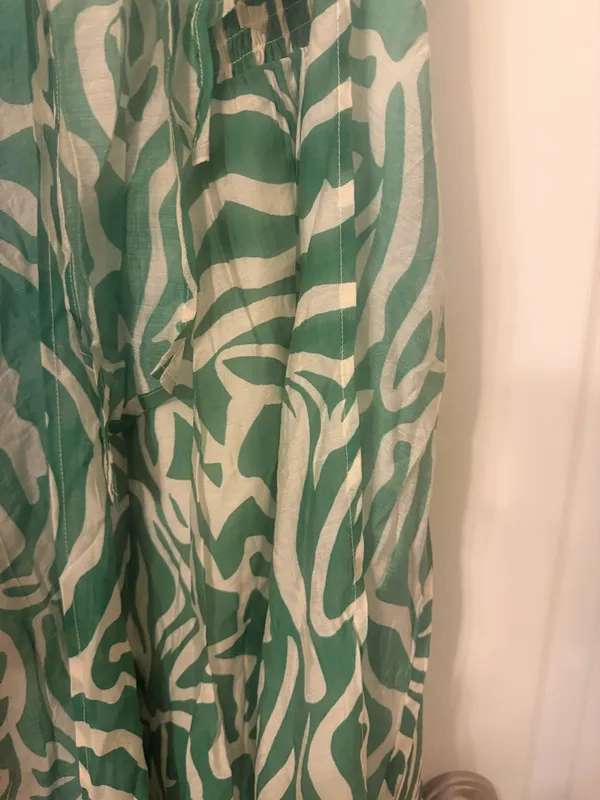 Very Classy Green Zebra-Print Halter Wide-Leg back less Jumpsuit by Lime Lush! - Image 6