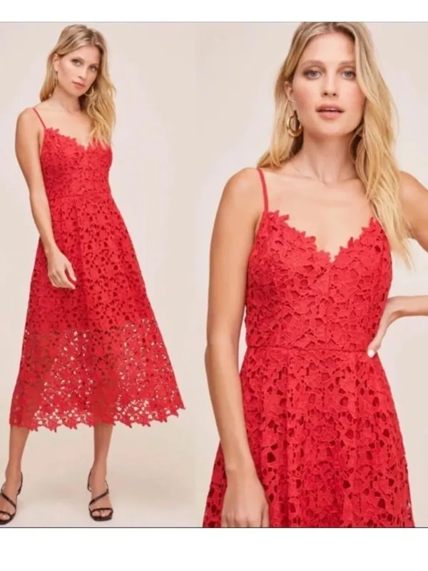 ASTR The Label LACE A LINE MIDI DRESS Sz: S - Image 2