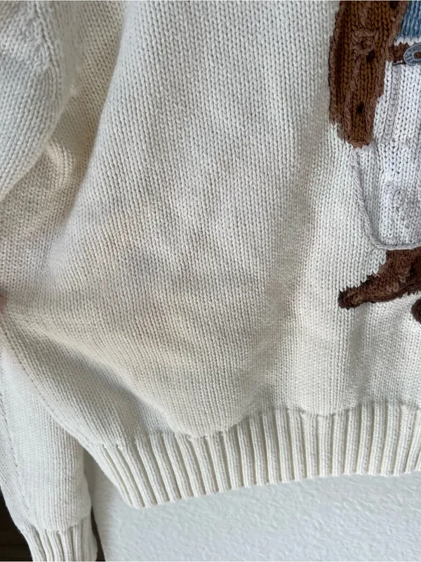 Ralph Lauren Polo Bear Cotton Crewneck Sweater in Parchment Cream - Image 5