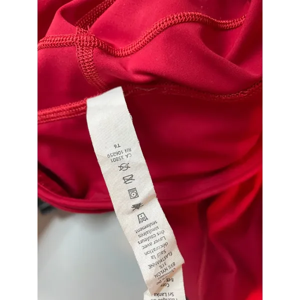 Lululemon Fast and Free 7/8 Leggings Pants Pockets Running Dark Red Womens 16 - Image 14