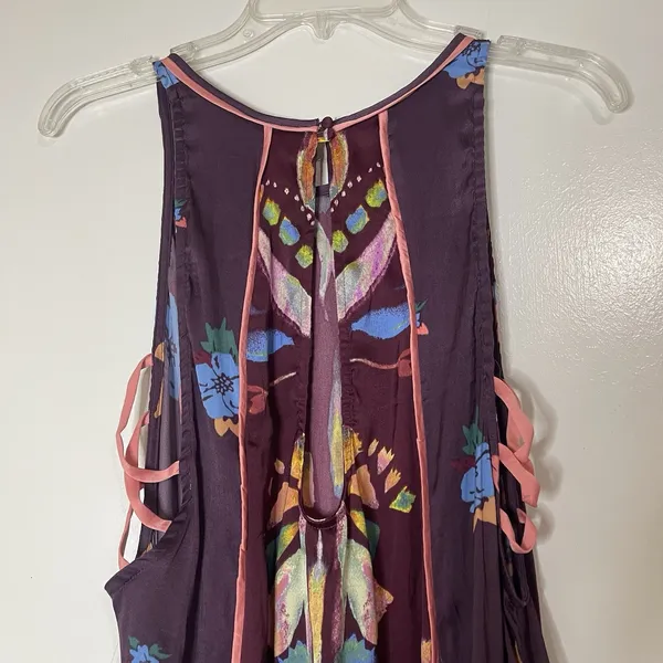 NEW! Free People Dream free wine floral swing tunic dress top size small - Image 8