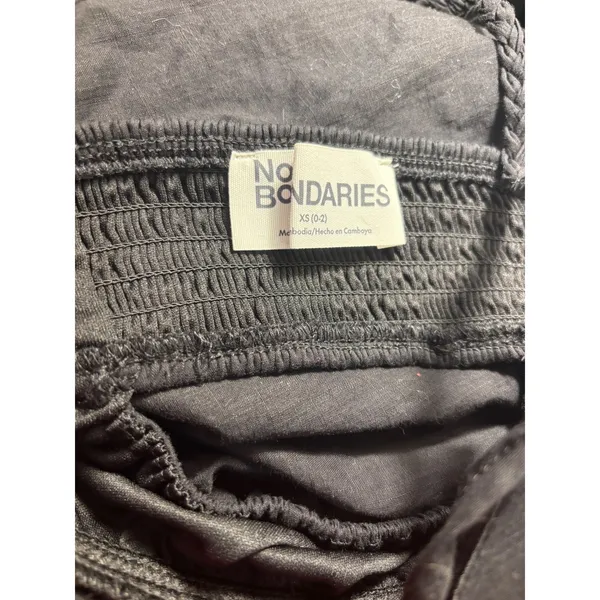 No Boundaries Black Babydoll Mini Dress Keyhole Tie Smocked‎ Back XS 0-2 - Image 7