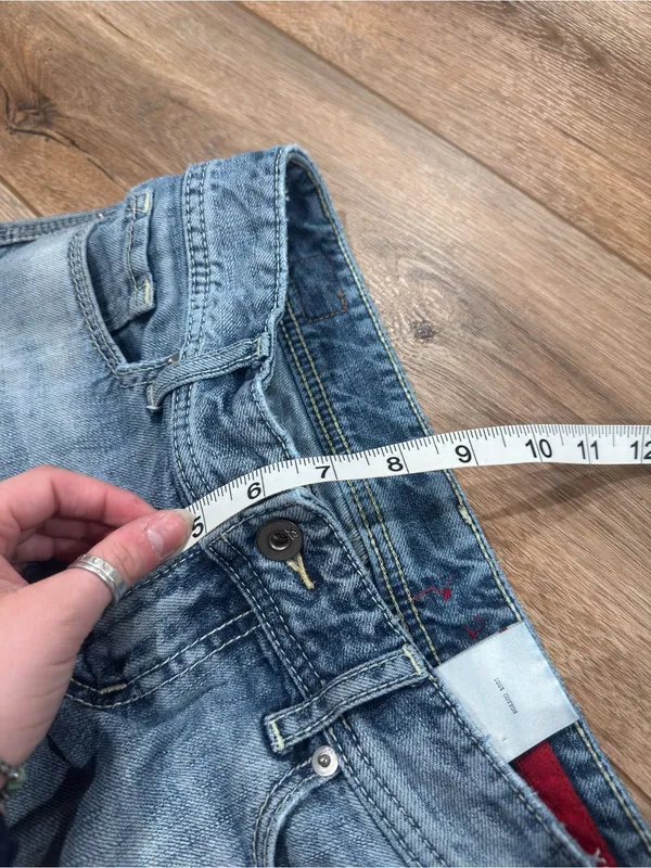 EXPRESS 100% Cotton Vintage 2000s Y2k Low-rise Cuffed Micro Jean Shorts | Sz 0 - Image 6