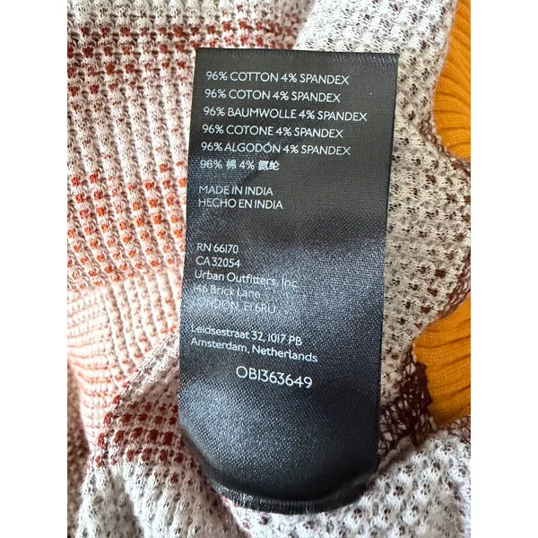 Urban Outfitters Womens M Orange Ombre Stripe Waffle Knit Mock Neck Sweater‎ - Image 3