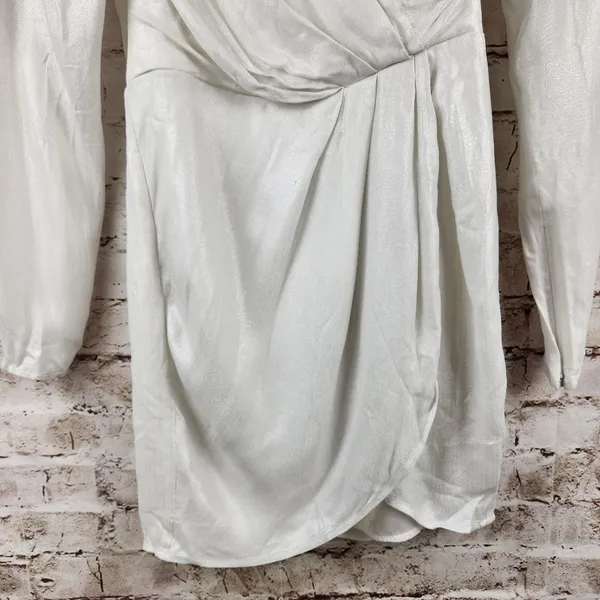 Revolve DUNDAS x Harlow Mini Dress in Metallic Ivory XS *No Brooch* - Image 5