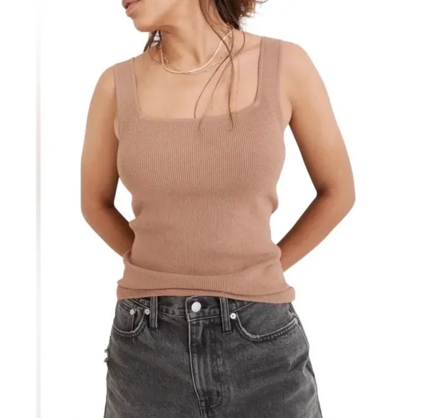 Madewell Bradbury Square Neck Sweater Tank - Image 2