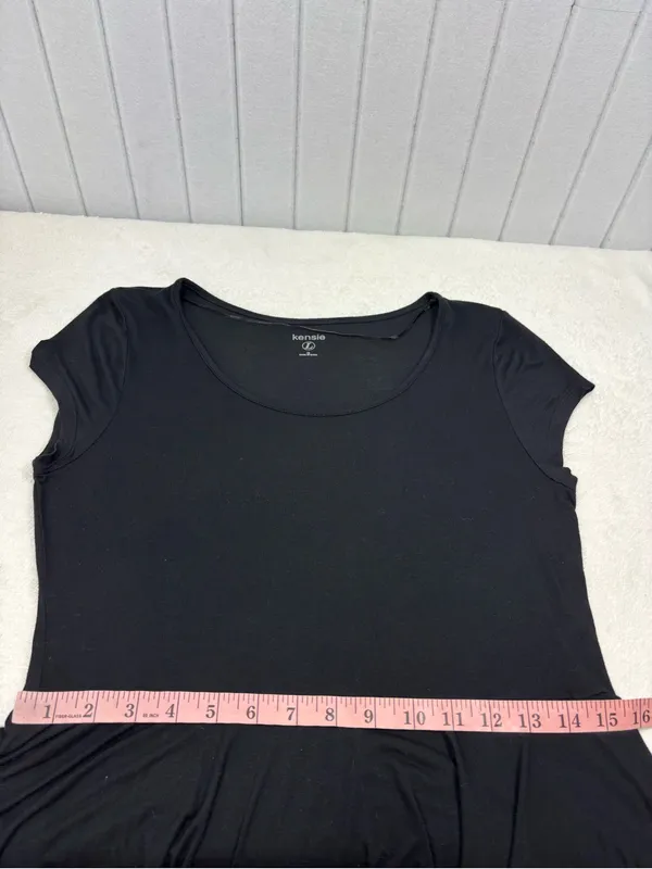 Kensie Black Short Sleeve Peplum Mini Dress Size L - Image 7