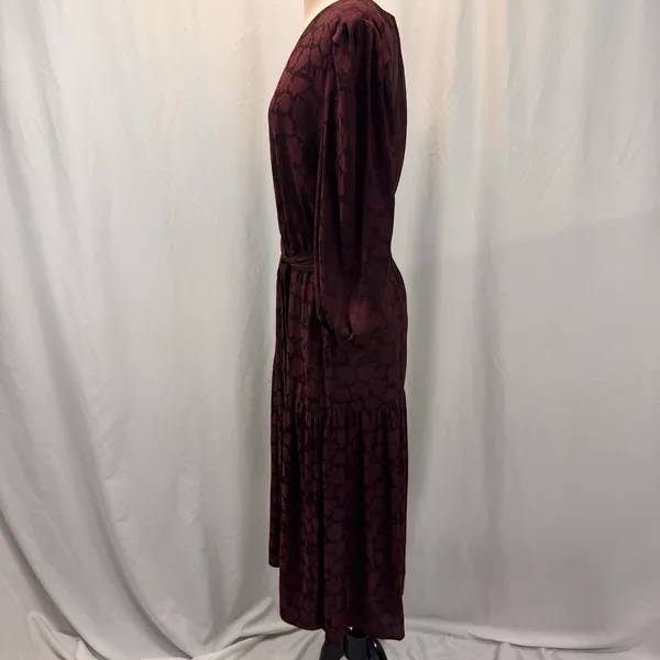 Banana Republic Floral Midi Dress L Tiered 3/4 Sleeve Dark Romantic Whimsigoth - Image 6