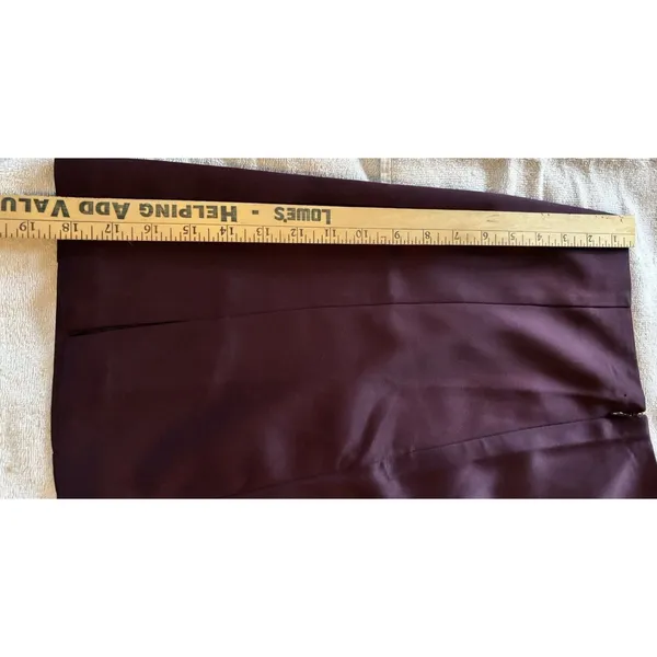 LOFT Burgundy A-Line Short Skirt Zip Closure 00 Petite Solid Women's Skirt - Image 4