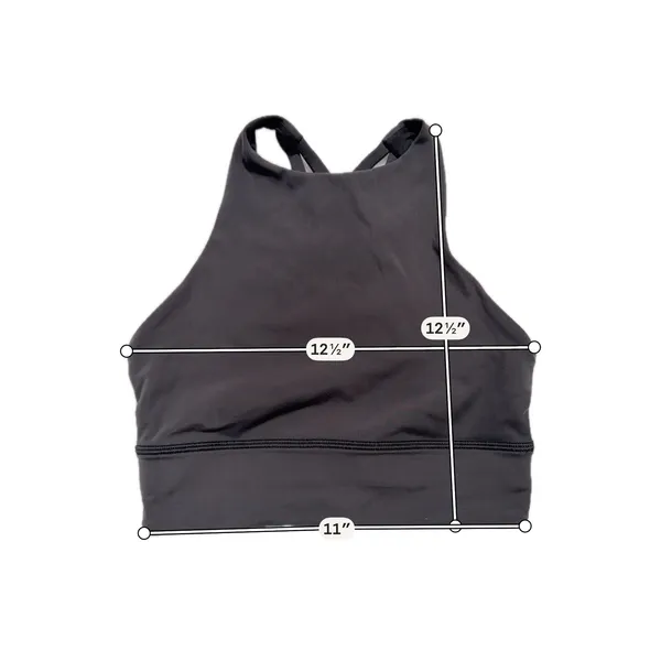Lululemon Energy Bra High Neck Long Line Tough Black Sports 4 High Neck Strap - Image 4