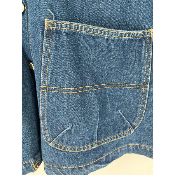 Vintage 90s Denim Chore Jacket Women 22 Blue Button Front Adriana Sport Pockets - Image 5
