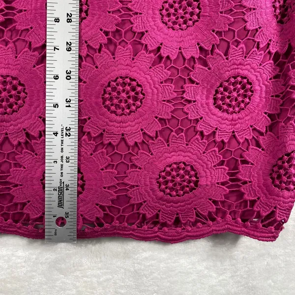 Talbots Pink Lace Dress Floral Occasion Party Cocktail‎ Short Sleeve Size 4 - Image 3