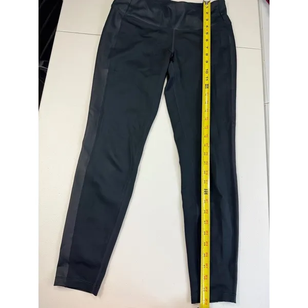 New Balance Athletic Leggings Women's Solid Black Side‎ Panel Detail M - Image 3