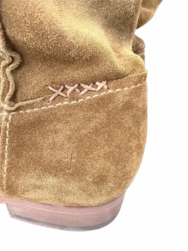 Frye Cara Short Ankle Slouch Brown Cognac Boots size 9 - Image 8