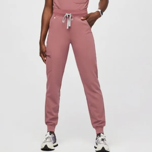 FIGS High Waisted Zamora Jogger style Scrubs in Mauve - Image 2