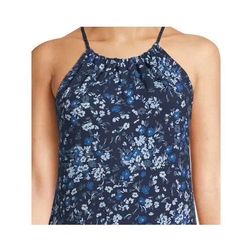 Time and Tru Womens Dress Size XL Dark Navy Floral Halter Knit Midi Flowy Halter - Image 3