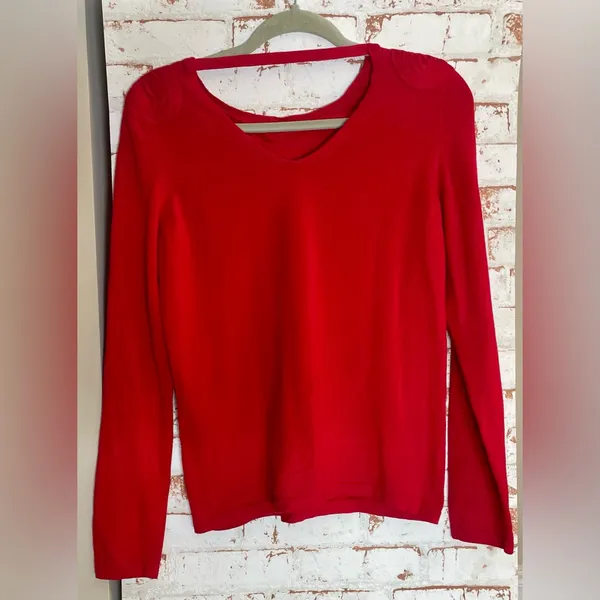 Etcetera Vibrant Red Sweater with Intricate Knitted Pattern - Image 2