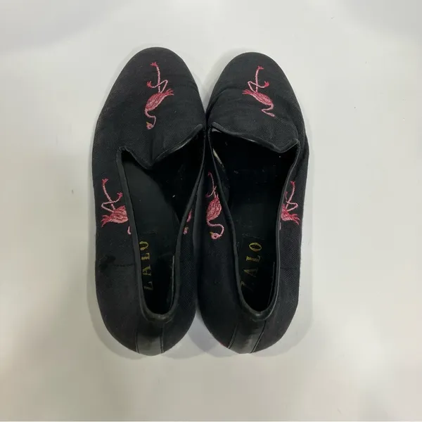 Zalo Anthropologie black pink flamingo flats women’s size 9 artistic indie‎ - Image 5