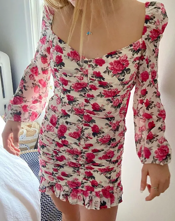 Beginning Boutique Marie Ruched Dress Floral - Image 2