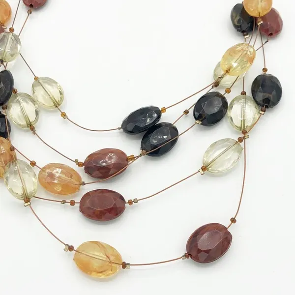 Women's Earth-tone Fashion Statement Beaded Necklace - Image 2