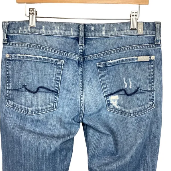 7 For All Mankind Distressed Skinny‎ Jeans Roxanne Style Size 31 Denim Low-Rise - Image 8
