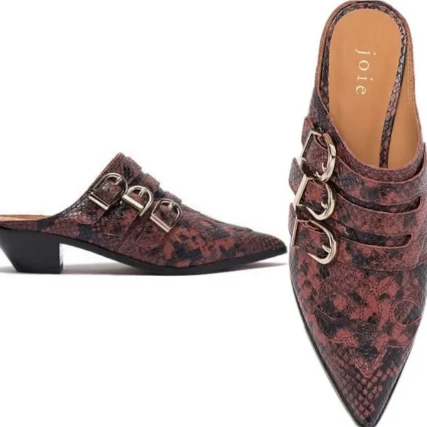 ‎Joie Cabery Snake Embossed Leather Mule - Image 3