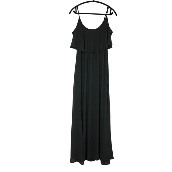 Show Me Your Mumu Size Medium Caitlin Ruffle Maxi Dress Black Formal Bridesmaid - Image 8