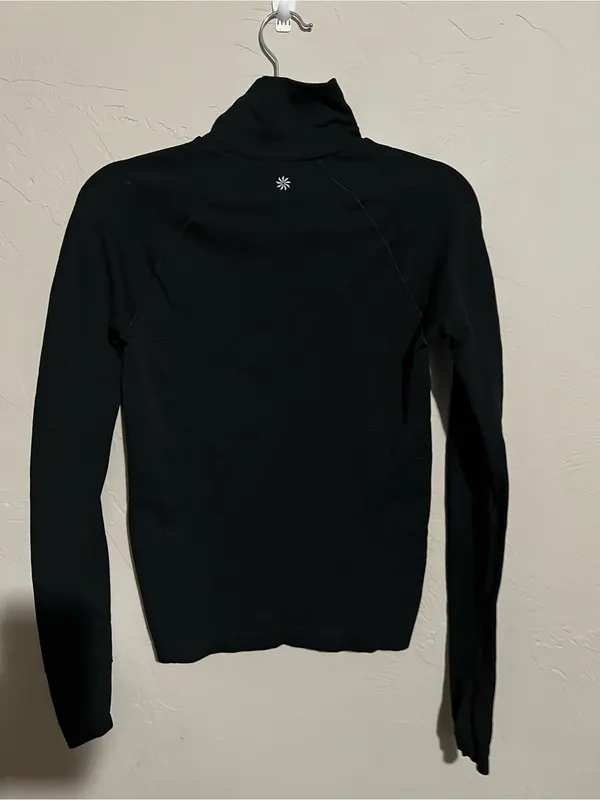 Athleta Take The‎ Heat Black Performance Turtleneck Athletic Top - Image 6