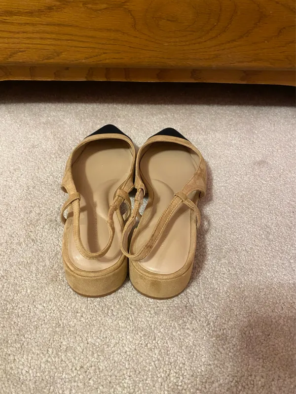 White House Black Market Suede Flats nude - Image 4