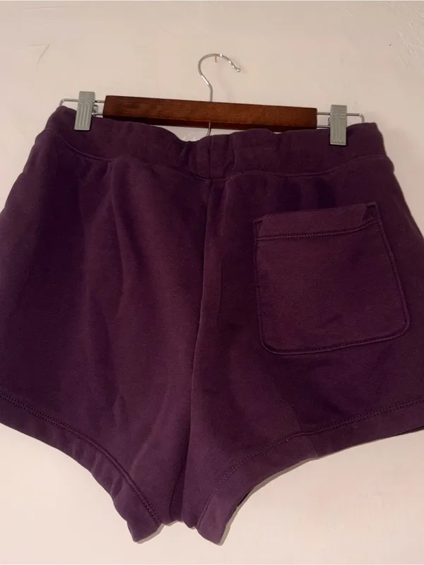 American Eagle Fleece Sweat Shorts Dark Plum Purple Size S - Image 3