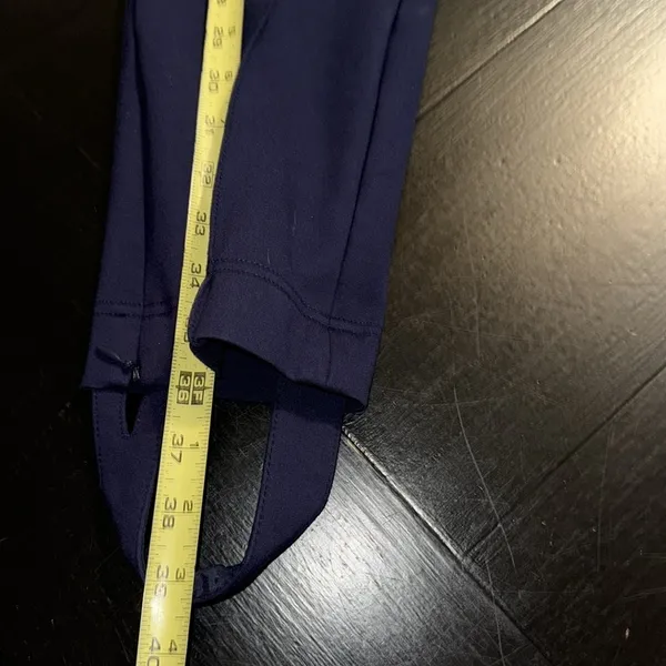 Tory Sport Navy Blue Stirrup Activewear Pants Women XL‎ Stretch Zip Ankle - Image 3