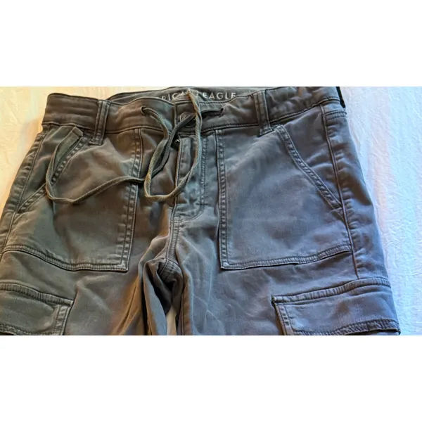 American Eagle Pants Womens Size 8 Gray Cargo Jogger Stretch Utility Ankle - Image 5