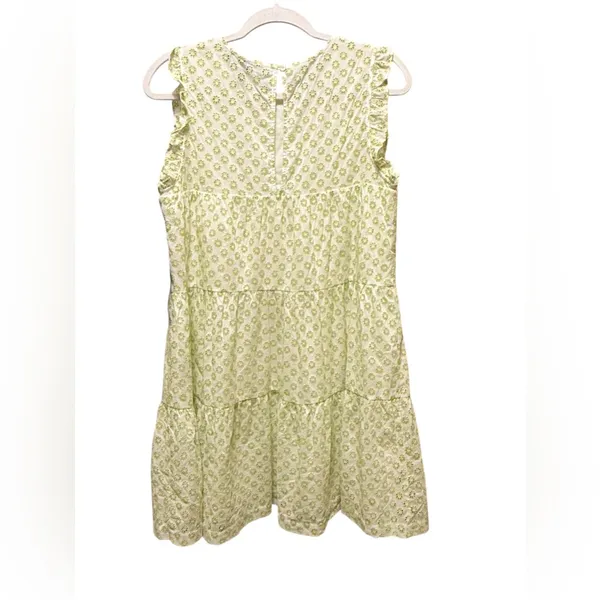 ModCloth Day Tripping Eyelet‎ Flower Fields Trapeze Dress Green White Sz M NEW - Image 3