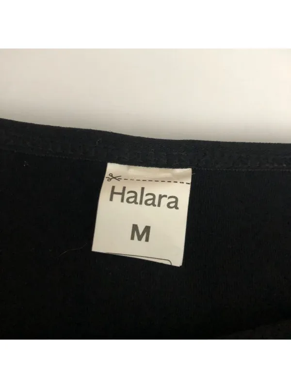 Halara Black Solid Short Sleeve Pullover Top With Adjustable Straps Size M - Image 3