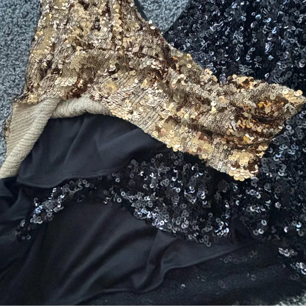 Zara Black and Gold Sequin Top - Image 3