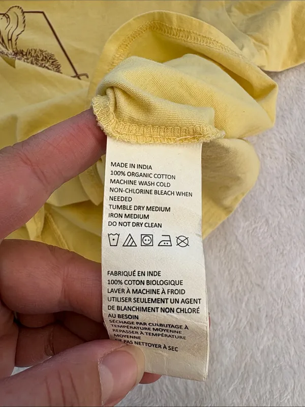 Prana size small oversized Tshirt Positive Bee Graphic Yellow Tee boho - Image 7