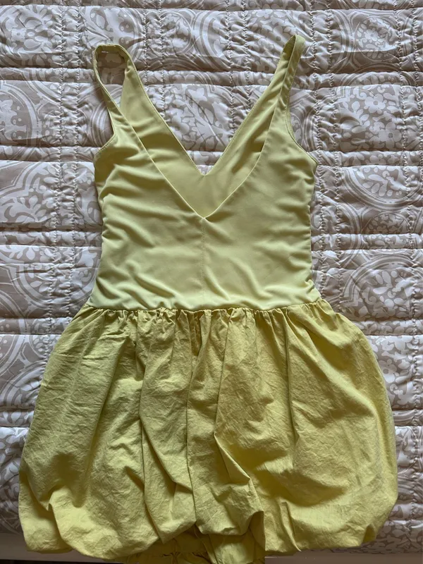 Zara Yellow Bubble Mini Dress - Image 2