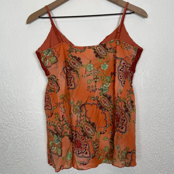 Funkadelic Y2K Boho Crochet Lace Paisley Tank Top Size Large - Image 2