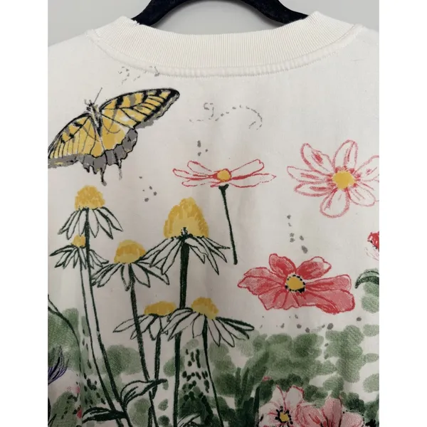 Free People Gaia Sweatshirt Floral Combo Women's Size XS - Image 4
